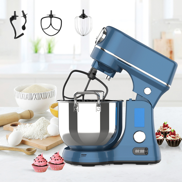Premium Electric 6L Stainless Steel Bowl 800W 8-Speed Super Quiet Low Noise Household Stand Mixer for Baking Dough Kneading