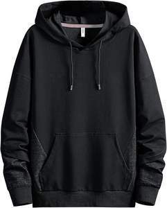 Sweat-shirts en molleton français personnalisés 400 g/m² 100 % coton, lourds, surdimensionnés, noirs, vierges, vintage, délavés à l'acide, pour hommes - Product Image 3