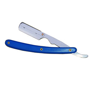Lightweight Blue Plastic Handle <b>Razor</b> with Stainless Steel Blade for Daily Barber Shaving Work - Product Image 1