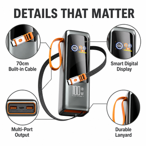 Batería Externa para Portátil de 100W con Pantalla a Color, Multifuncional, Portátil, de Alta Potencia, con Barra de Energía de Iones de Litio - Product Image 4