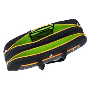Bolsa de Tenis PROKENNEX, Negra/Gris, Rectangular, con 3 Compartimentos para 6 Raquetas, Impermeable, con Logotipo Personalizado, para Deportes al Aire Libre - Product Image 3