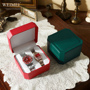 WEIMEI Pu <b>Leather</b> Octagonal Watch Storage Box Water Resistant Mechanical Watch Bracelet Bangle Packaging Box Wholesale - Product Image 6