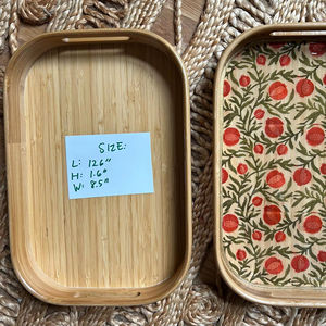 Plateau de service artisanal en bois Art Déco avec travail Meena, forme personnalisée pour la maison, la cuisine, la table à manger, utilitaire décoratif - Product Image 1