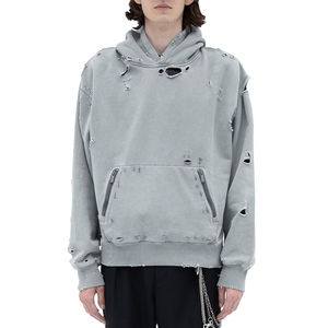 Sudaderas con Capucha para Hombre, Invierno, Estilo Desgastado, 100% Algodón, Forro Polar, Logotipo Personalizado, Transpirables, Corte Holgado, Alta Calidad, Servicio OEM - Product Image 1