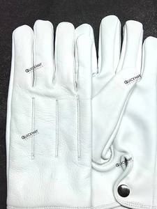 Guantes de Vestir Formales de Cuero Blanco para Hombre, para Ceremonia, Esmoquin, Guardia de Honor, Desfile, Guantes Transpirables con Forro de Nailon para Uso Diario - Product Image 4