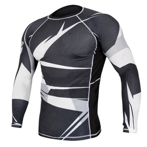 Custom Logo Rash Guard Men Sublimation Printed Spandex-Gym Rash Guard Compression Shirts MMA Rash Guard - Product Image 3