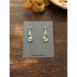 Pendientes Colgantes Rick Tolino con Incrustaciones de Múltiples Piedras y Plata de Ley, Diseño de Gota de Agua - Product Image 1