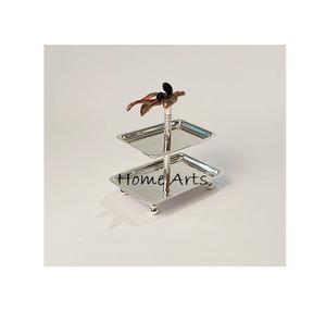 Stainless Steel <b>Cake</b> <b>Stand</b> With 2 <b>Tier</b> Classic Design Rectangle Shape <b>Cakes</b> Chocolates <b>Stand</b> For Home Hotel Use - Product Image 1