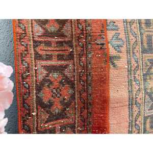 2x8.3 ft Vintage Turkish Rug, <b>Runner</b> Rug, <b>Red</b> Wool Rug - Product Image 4