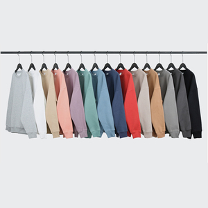 Sudadera de cuello redondo de tela de alta calidad de lana Unisex de manga larga con cuello redondo liso para hombre, sudaderas con capucha personalizadas de gran tamaño para hombre - Product Image 2