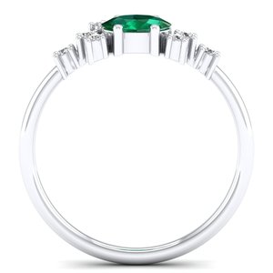 Anillos de Plata de Ley 925 con Corte Ovalado y Gema Esmeralda de 0.5 Ct, Precio de Fábrica REYES, Joyería de Moissanita con Certificado GRA para Ella - Product Image 4