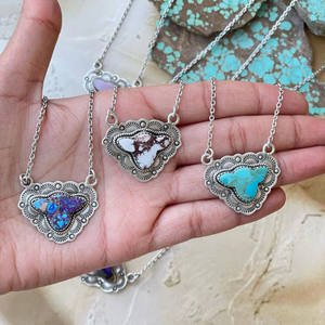 สร้อยคอหัววัวทำด้วยมือเงินสเตอร์ลิงสวยงามเครื่องประดับสไตล์ตะวันตกสไตล์โบฮีเมียน - Product Image 1