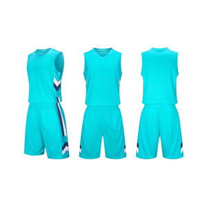 Maillot de basket-ball en tissu tricoté 100% polyester de haute qualité vêtements de basket-ball de mode à séchage rapide respirant et cousu - Product Image 2