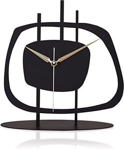 Reloj de Metal de mesa Variaciones de color negro dorado Reloj de Mesa Grande Metal contemporáneo Metal neutro Decoración para el hogar Moderno - Product Image 1