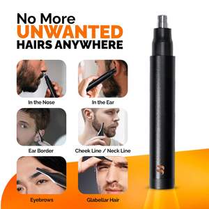 Tondeuse portable pour nez, oreilles et sourcils pour hommes et femmes, design élégant, lame rotative linéaire à double tranchant, fonctionne sur piles, utilisation confortable pour les voyages en camping-car - Product Image 3