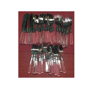 ช้อนส้อมเหล็กด้ามจับอะคริลิคสำหรับเครื่องครัวและร้านอาหารเครื่องใช้สำหรับอาหารค่ำแบบแฮนด์เมด - Product Image 4