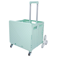 Chariot de courses pliable léger Uni-Silent 35 kg, chariot à roulettes pour monter les escaliers, chariot à main en plastique FST35-6S