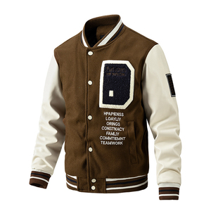 Chaqueta Varsity de Béisbol para Hombre, de Algodón y Poliéster, con Cuello Alto, Letras Bordadas, de Alta Calidad, Impermeable, Cómoda y Personalizable - Product Image 3