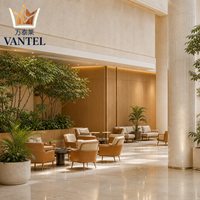 Ensemble de mobilier de hall d'hôtel sur mesure : canapé lounge moderne, fauteuil, table basse et buffet pour projets d'aménagement hôtelier