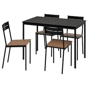Mesa de comedor de 5 piezas con forma rectangular de metal de 4 plazas para muebles de sala de estar - Product Image 2