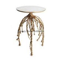 Designer de décoration pour la maison Fancy Look Center Table Creative Design Sofa Side Table Fancy Look Golden Shade Legs With White Top