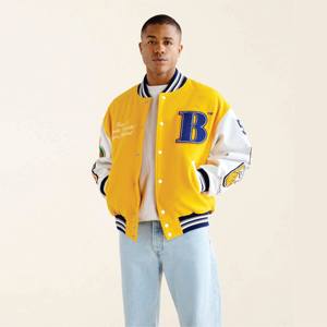 Custom Embroidery Chenille Patches Varsity Bomber Letterman College <b>Plus</b> <b>Size</b> Baseball Varsity Jackets - Product Image 1