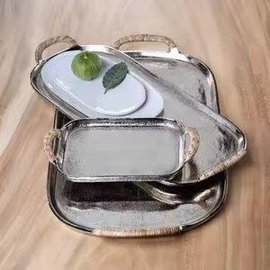 Bandeja de Servicio de Metal Esmaltado Ecológica y Duradera con Forma Personalizada para una Organización de Mesa Eficaz - Product Image 6