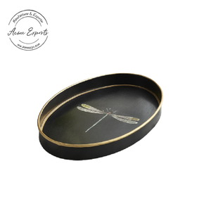 Bandeja rectangular negra moderna con asas doradas, Perfecta para servir con estilo, decoración elegante para el hogar y opción de regalo - Product Image 6