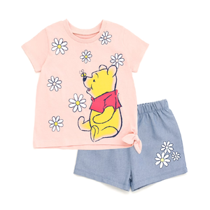 Ensemble 2 pièces d'été imprimé, orienté export, design personnalisé, col rond, manches courtes, 100% coton, respirant, qualité premium décontractée - Product Image 3