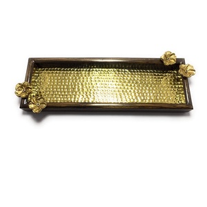 Bandeja decorativa hecha a mano, bandeja de Metal para servir desayuno de uso multiusos, bandeja para servir con acabado de níquel de alta calidad - Product Image 3