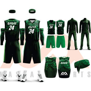 Uniformes de basket-ball pour hommes en tissu laker extensible uniforme de sport par sublimation de haute qualité avec sac d'entraînement et survêtement - Product Image 1