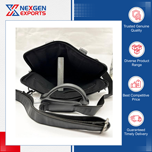 Sac à main pour ordinateur portable en cuir véritable artisanal de qualité exceptionnelle, de qualité supérieure, pour homme, classique, pour affaires, avec fermeture à glissière - Product Image 4