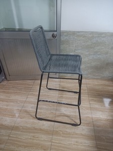 Snack Fauteuil de salle à manger empilable corde osier cadre Alu - Product Image 4