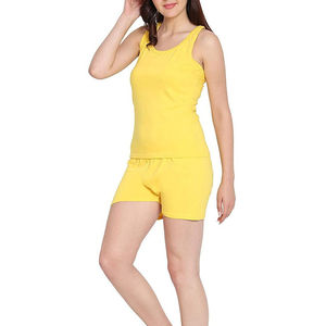 Qualité supérieure Arrivée Pakistan Made Femmes Haut Sans Manches Et Short Ensemble Facile À Porter Cordon Attaché Femmes Shorts Ensemble - Product Image 3