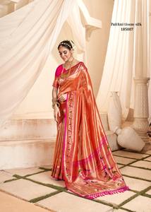 Dernier créateur Banarasi Silk Zari Weaving Border Saree By Fab Zone - Product Image 3