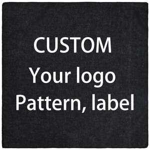 Vente en gros, lot de bandanas carrés en coton recyclé 100% uni, couleur unie, 54*54, style paisley - Product Image 5