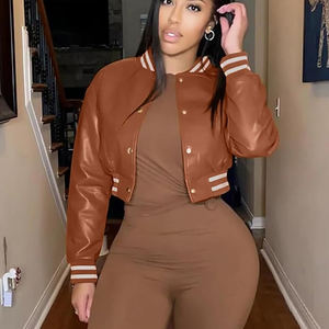 Veste universitaire courte pour femmes Confortable et à séchage rapide Matériau en coton respirant OEM Design à la mode Bas quantité minimale de commande à vendre - Product Image 6