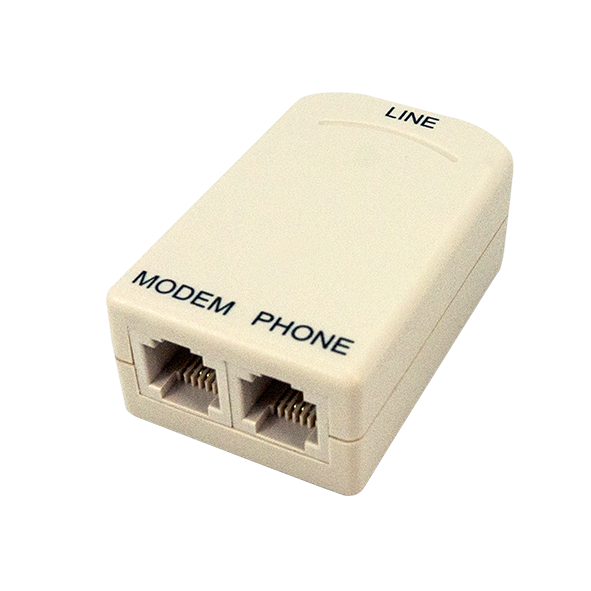 ADSL Filter Splitter Model JJ02 for Telephone Line 1 to 2 RJ11 6P4C ABS Material Data Conversion CE RoHS Certified
