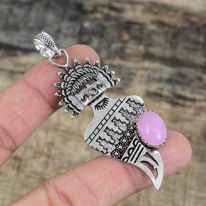 Quartz rose pendentif en pierres précieuses en argent Sterling 925 Style Boho bijoux pour femmes tendance à la main plaqué rhodium cadeau - Product Image 3