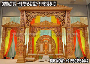 Mandap de Pilar de FRP para Bodas Indias, Mandap Tradicional Fiji de Fibra Tallada, Conjunto de Mandap de Fibra Tallada para Bodas Reales, Nueva York - Product Image 2