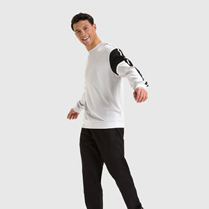 Sweat-shirt à capuche épais et col rond pour hommes, taille XS, tissu brodé avec motif imprimé, automne-hiver - Product Image 4