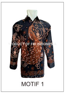 Chemise Batik classique d'inspiration indonésienne 100% coton Anti-rides manches longues décontracté Batik imprimé motif oiseau complexe pour hommes - Product Image 2