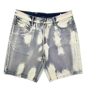 Short en jean tendance pour homme, jeans tissés teints à jambe large personnalisés pour l'été - Product Image 1