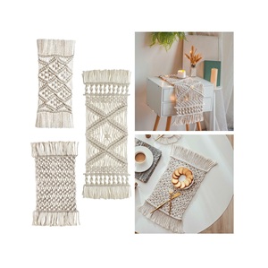 American Style Round Shape Handmade Macrame Placemats in Gray Color <b>Table</b> <b>Coaster</b> for Dinner Home Decor Accessories - Product Image 1