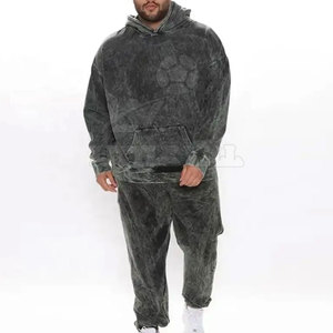 La mejor venta de chándal de lavado ácido informal de último estilo para hombre, ropa deportiva hecha de algodón 100% para invierno, talla adulta - Product Image 4