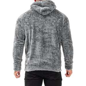 Sweatshirts à capuche personnalisés de haute qualité pour hommes à manches longues en polaire Sherpa 100% coton pullover basics Hoodies - Product Image 2