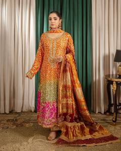 ใหม่ที่กำลังจะมาถึง3ชิ้นพร้อมสวมใส่พิมพ์ลายแฟนซี salwar kameez ผ้าไหมหนักพร้อมด้วยพลาซโซและ dupatta สำหรับปาร์ตี้ - Product Image 1