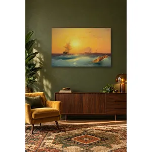 Impression sur toile Fida Aivazovsky : Coucher de soleil et navires à Gibraltar - Product Image 4