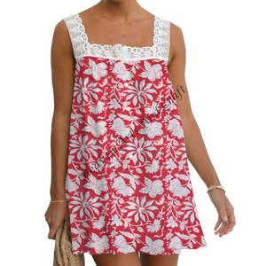 Vêtements pour femmes de créateurs, robe courte imprimée en coton sans manches, vêtements d'été et de villégiature, vêtements imprimés pour femmes, vêtements d'Inde et du Pakistan - Product Image 4