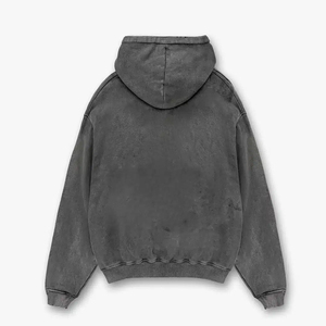 100% Cotton High Quality Custom Logo Vintage Oversized Embroidery Streetwear <b>Hoodie</b> Patched Vintage Acid Wash Jacket for <b>Man</b> - Product Image 5